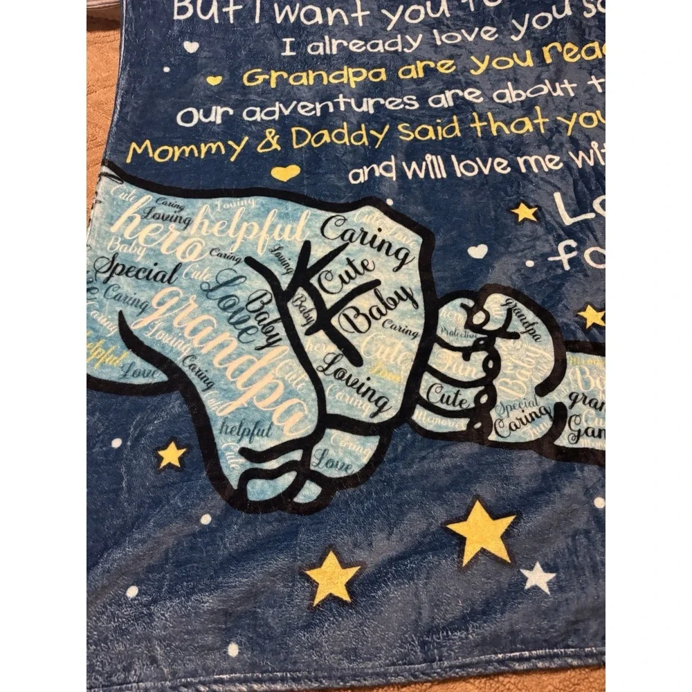 To My Grandpa Gift Blanket Throw New‎ Grandpa From Baby 50x60in Newborn